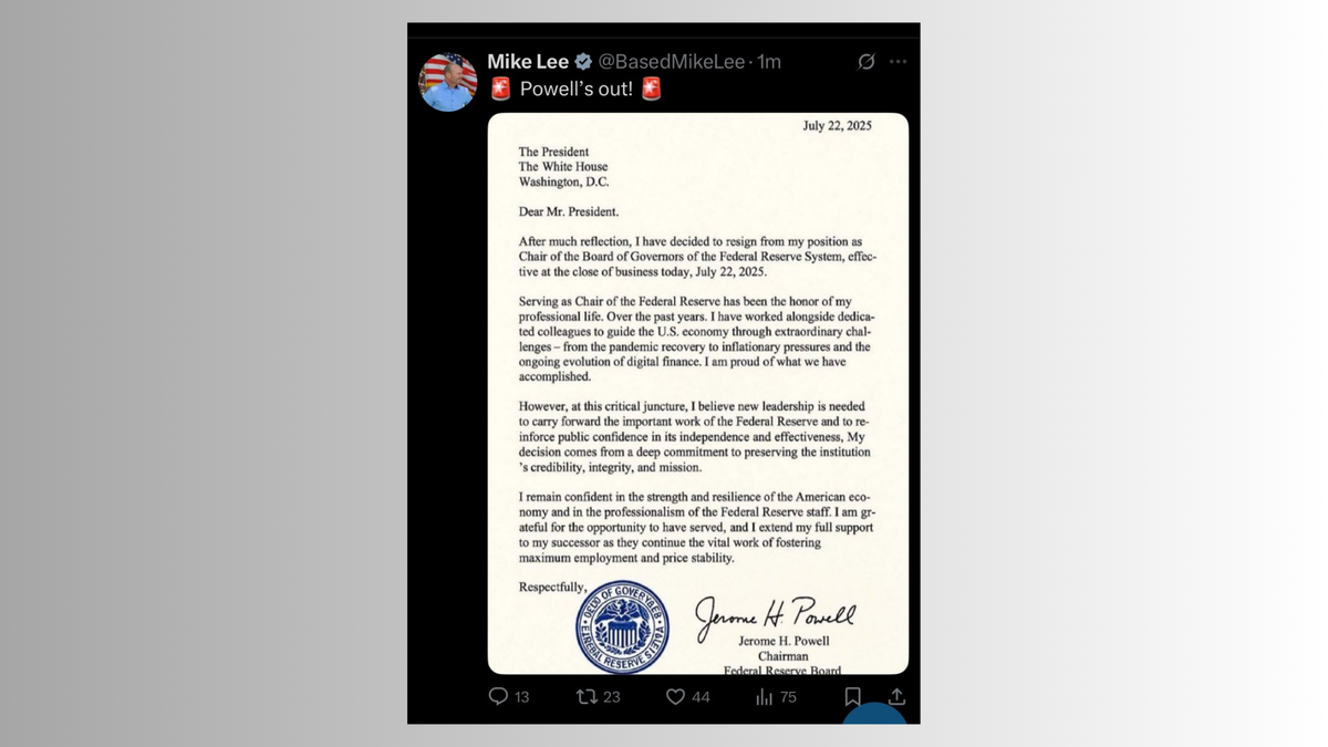 Sen. Mike Lee fooled by fake Fed chair resignation letter Post feature image